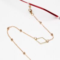 Gold-colored metal non-slip chain, with diamond, for glasses and masks GL1892
