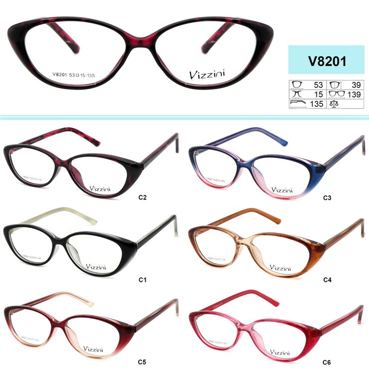 Plastic frames for eyeglass VIZZINI V8201