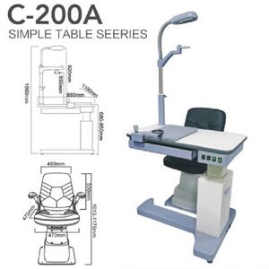 Ophthalmologist workstation, combined table + chair C-200A, tabletop 880*500 mm