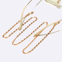 Gold-colored metal non-slip chain, with printed lip, for glasses and masks GL1643