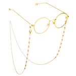 Gold-colored metal non-slip chain, with pearls, for glasses and masks GL765