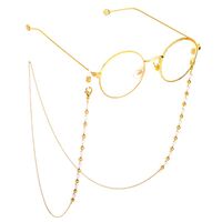 Металлическая нескользящая цепочка золотого цвета, с жемчугом, для очков и масок GL765