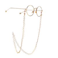 Metal non-slip chain gold, with cooper hollow heart, for glasses and masks GL1000