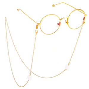 Металлическая нескользящая цепочка, с жемчугом, для очков и масок GL505