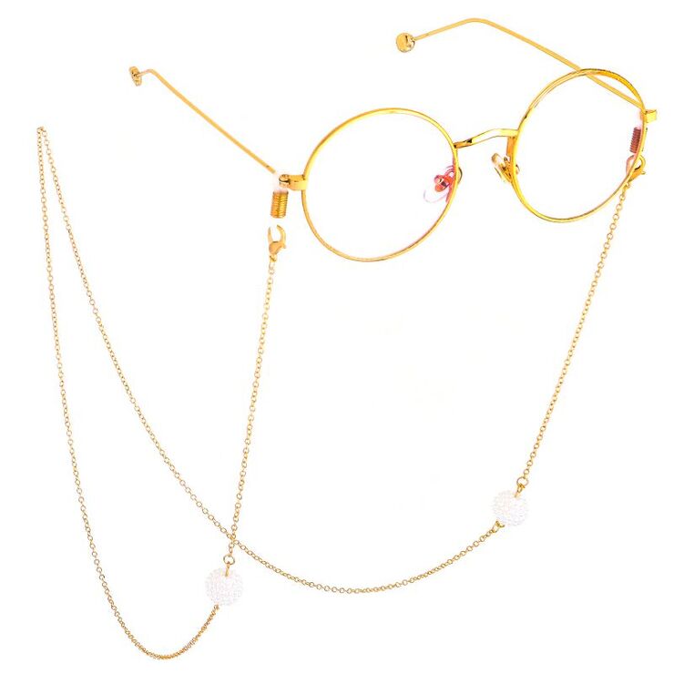 Metal non-slip chain, with pearls, for glasses and masks GL505