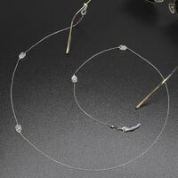 Silver-colored metal non-slip chain, with pendant owl, for glasses and masks GL400-1