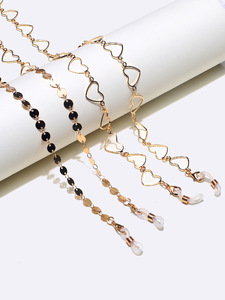 Набор из двух цепочек для очков с сердечками и кружочками GM136