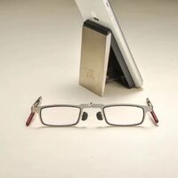 Plastic reading pince-nez glasses with case mobile phone mount 6037, diopters from +1.00 to +4.00, RMC=62-64