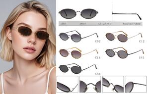 Polarized metal sunglasses for women Leke LK34041