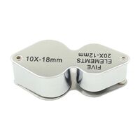 Folding magnifier with two lenses 1154-双镜头-XX, diameter: 18 mm, 12 mm. Magnification: 10X, 20X