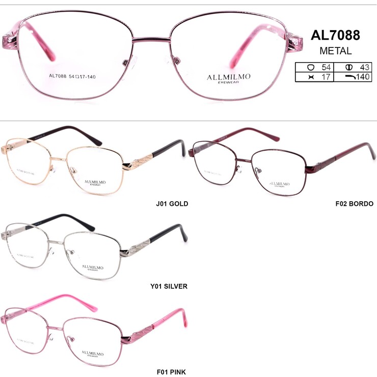 Metal eyeglass frame, material steel Allmilmo AL7088