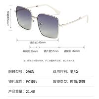 Portable polarized metal sunglasses with UV400 protection 2963-GT