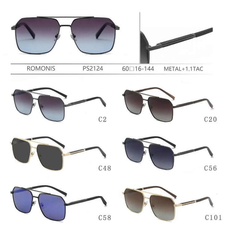Polarized metal sunglasses for men Romonis PS2124-R
