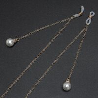 Металлическая нескользящая цепочка, с жемчугом, для очков и масок GL481