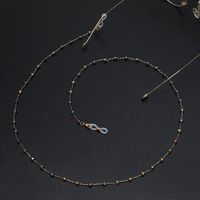 Gold-colored metal non-slip chain, with crystal beads mixed colors, for glasses and masks GL725