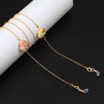 Metal non-slip chain, with colorful heart, for glasses and masks GL915