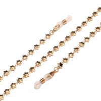 Gold-colored metal non-slip chain, with gold star, for glasses and masks GL1556