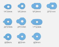 Липкий сегмент (липучки, слиперы, противоскользящие накладки для блокировки оптических линз) для линз, красныйи синий цвет DAS1913