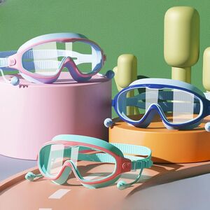 Swimming waterproof anti-fog goggles for kids (3-14 years), with earplugs and box, CF030-YU