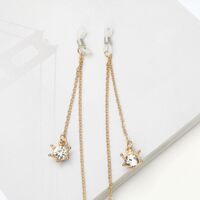 Металлическая нескользящая цепочка, с подвеской в виде короны со стразами, для очков и масок GA019