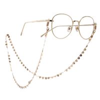 Metal non-slip gold chain with peach heart for glasses and masks GA081