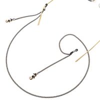 Металлическая нескользящая цепочка черного цвета, с подвеской морской конек, для очков и масок gl460