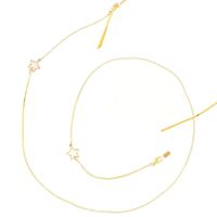 Gold-colored metal non-slip chain, with five-star and pearl, for glasses and masks GL305