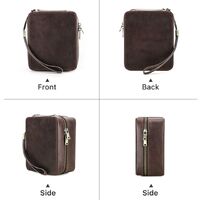 Сумка-барсетка-чехол из натуральной кожи для очков и девайсов с ремешком и молнией CF6008