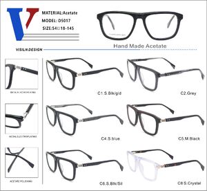 Plastic acetate frame with spring hinges D5017-DA