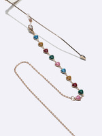 Glasses chain with nectarine hearts GL1343