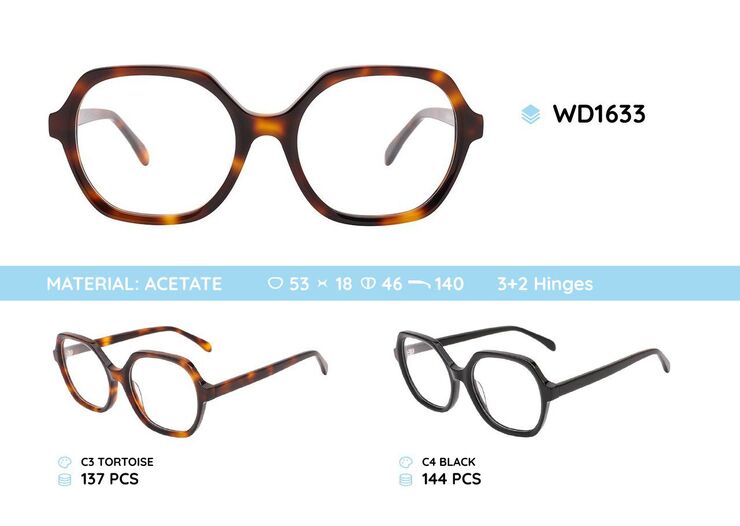 Plastic acetate eyeglasses frame WD1633
