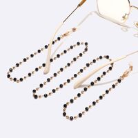 Gold-colored metal non-slip chain, with black crystal, for glasses and masks GL1588