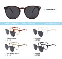 Acetate plastic frames with a sun protection clip-on and TAC lenses WD1347S