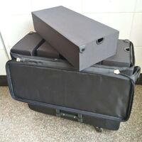 Mobile box (suitcase, trunk, organizer, display case) on wheels for frames and glasses for 50 slots JS-C190526