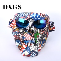 Safety shockproof sports goggles-mask 风镜-骷颅头转印