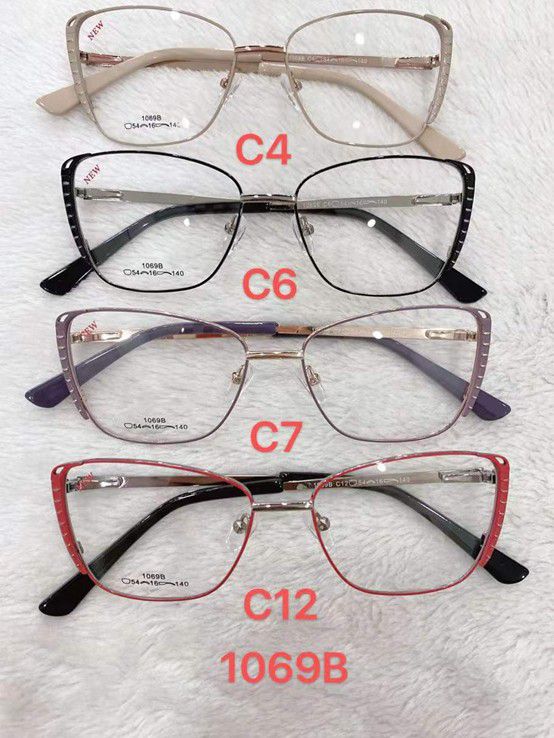 Metal frame for glasses with spring hinges Defile D1069B