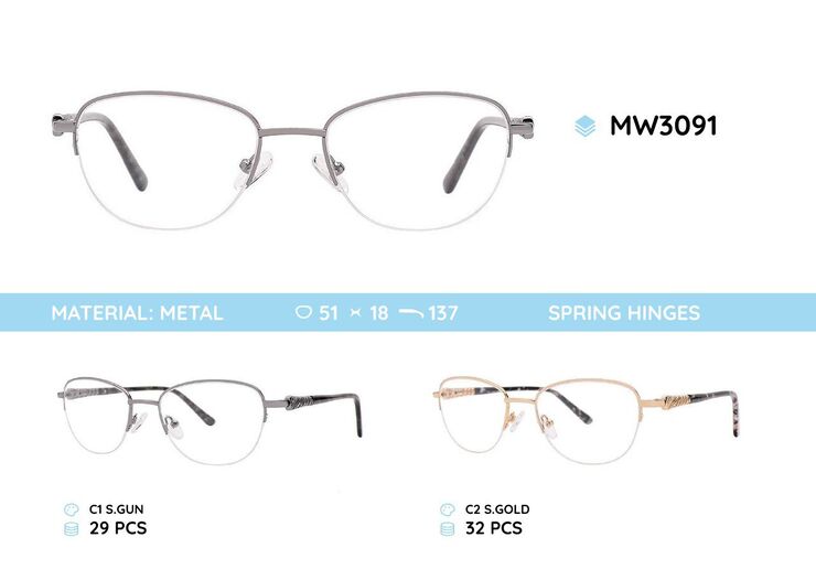 Metal women's frame for glasses MW3091