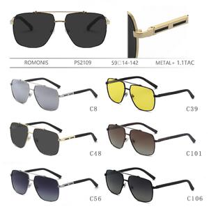 Солнцезащитные поляризационные металлические мужские очки Romonis PS2109-R