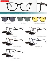 Оправа пластиковая из материала ацетат, с флексом + насадка солнцезащитная (клипон) Big City F3018