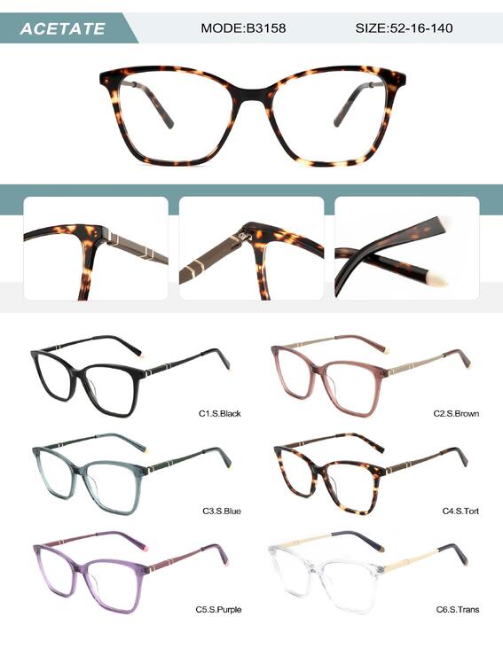 Оправа пластиковая из ацетата женская с флексом B3158-DA