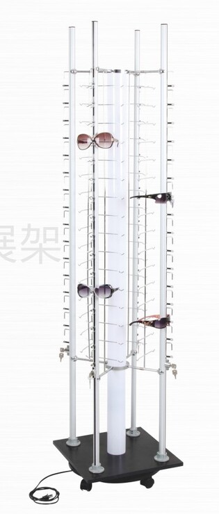 4х сторонняя  вращающаяся стойка с подсветкой на 64 мест с замком HD734-1