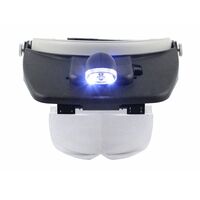 Binocular magnifier with backlight, magnifying glass with head mount 81001-A-XX, magnification: 1,2Х, 1,8Х, 2,5Х, 3,5Х