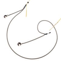 Металлическая нескользящая цепочка черного цвета, с подвеской луна, для очков и масок GL291