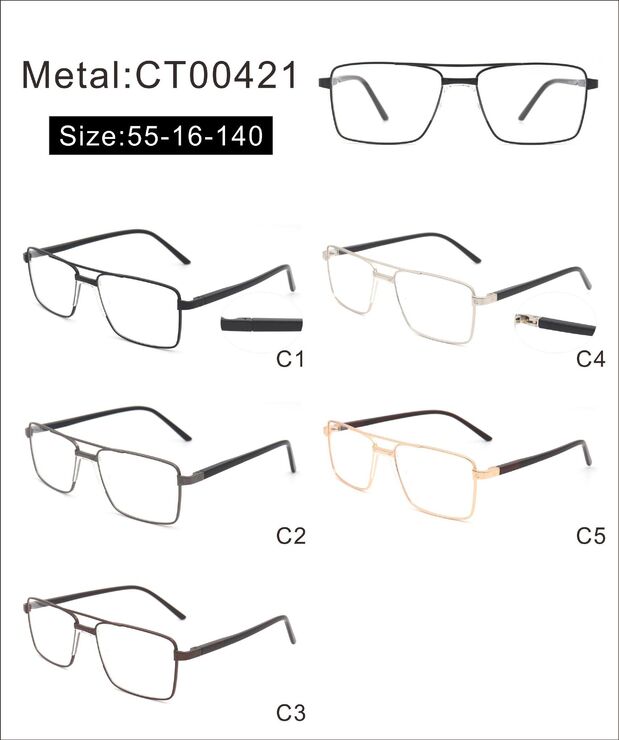Metal frame with soft nose pad and spring hinges CT00421-DA
