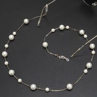 Metal non-slip chain, with large and small pearl, for glasses and masks GL430