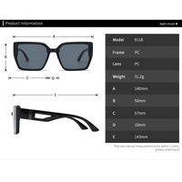 Plastic square sunglasses for women Elit 9118-EL
