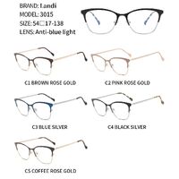 Protective anti-reflective coating metal glasses Landi LD3015