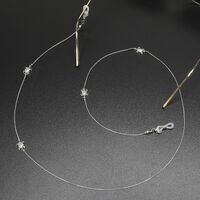 Silver-colored metal non-slip chain, with pendant turtle, for glasses and masks GL400