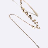 Gold-colored metal non-slip chain, with transparent rhinestones and heart-shaped, for glasses and masks GL1471