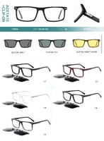 Оправа пластиковая из материала ацетат, с флексом + насадка солнцезащитная (клипон) Big City F3034S